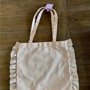Adorable light Pink Ruffled Tote Bag